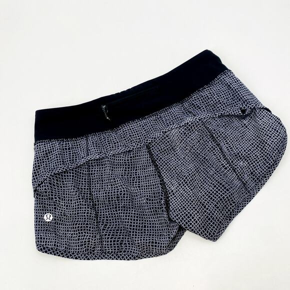 Lululemon black pattern speed shorts - Picture 2 of 4